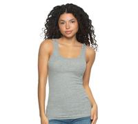 Felina | Women's Ribbed Tank Top | Cotton Poly Stretch (Heather Gray, Large)