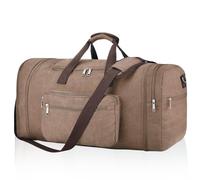 Felipe Varela Erweiterbare Reisetasche für Reisen, Handgepäcktasche für Herren, Reisetasche, Übernachtung, Wochenende, Sporttasche, Handgepäck, Kaffee, 60L, Modisch