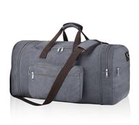 Felipe Varela Erweiterbare Reisetasche für Reisen, Handgepäcktasche für Herren, Reisetasche, Übernachtung, Wochenende, Sporttasche, Handgepäck, GRAU, 60L, Modisch