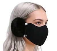 Fellflying Winter Gesichtsschutz | Atmungsaktiver Winddichter Schutz - Gesichtsabdeckung - Abnehmbarer Flauschiger Ohrenschutz Für Frauen, Männer, Winter, Radfahren, Skifahren, Sport,