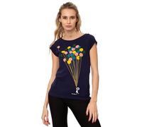 FellHerz Balloons Girl dunkelblau - süßes Damen T-Shirt aus 100% Bio-Baumwolle organic cotton fair nachhaltig alternativ bunt blue Luftballon Mädchen Fee (XL)