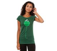 FellHerz Blumenbuch dunkelgrün - süßes Damen T-Shirt aus 100% Bio-Baumwolle fair produziert nachhaltig alternativ Organic Cotton grün Mädchen Fee Pflanze Lesen (L)