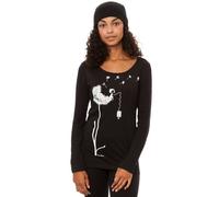FellHerz Damen Longsleeve Pusteblume Bio Fair Black (Schwarz) XS