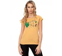 FellHerz Damen T-Shirt Camping Girl bio & fair & vegan Beige S