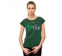 FellHerz Damen T-Shirt Camping Girl bio & fair & vegan Grün M
