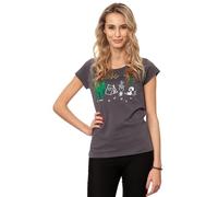 FellHerz Damen T-Shirt Camping Girl Cap Sleeve Castlerock, Größe M, Bio, Fair und Vegan