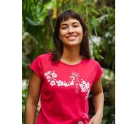 FellHerz Damen T-Shirt Catlove Bio & Fair & Handbedruckt Fuchsia XXL