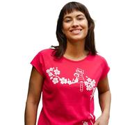 FellHerz Damen T-Shirt Catlove Cap Sleeve Fuchsia Bio, Fair und Vegan