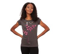 FellHerz Damen T-Shirt Eukalyptusmädchen Cap Sleeve Dark Grey Bio, Fair und Vegan