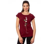 FellHerz Damen T-Shirt Glücksklee ruby Bio & Fair & Vegan M