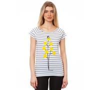 FellHerz Damen T-Shirt Just relax striped white blue Bio Fair und Vegan S