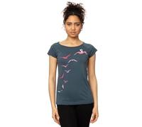 FellHerz Damen T-Shirt Möwenflug Cap Sleeve Thundercloud, Größe XL Bio, Fair und Vegan