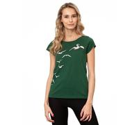 FellHerz Damen T-Shirt Möwenflug scarabgreen bio & fair & vegan XS