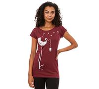 FellHerz Damen T-Shirt Pusteblume dunkelrot - Bio & Fair & Vegan aus 100% Bio-Baumwolle hergestellt, nachhaltig und ökologisch (L)