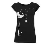 FellHerz Damen T-Shirt Pusteblume schwarz Bio & Fair & vegan aus 100% Bio-Baumwolle und unter fairen Bedingungen hergestellt (XS)