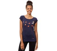 FellHerz Damen T-Shirt Spatzerl Bio Fair und Vegan (Blau, M)