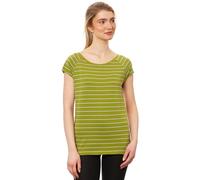 FellHerz Damen T-Shirt Striped Olive Light Blue Cap Sleeve aus 100% Bio-Baumwolle Nachhaltig, Fair und Vegan XL