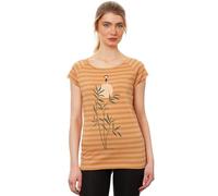 FellHerz Damen T-Shirt Sunset Girl Cap Sleeve Triple Striped aus 100% Biobaumwolle, Fair, Nachhaltig, Vegan und handbedruckt (DE/NL/SE/PL, Alphanumerisch, M, Regular, Regular)