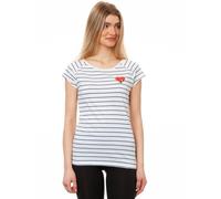 FellHerz Damen T-Shirt Valentine Girl striped blue white Bio Fair und Vegan Gestreift M