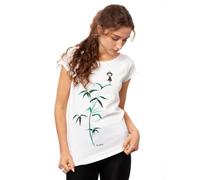 FellHerz Damen T-Shirt Yogamädchen Bio Fair White (Weiß) XS