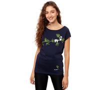 FellHerz Faultier dunkelblau - Damen T-Shirt Bio & Fair 100% Bio-Baumwolle nachhaltig öko alternativ Fee Mädchen Bambus Baum AST Organic (M)