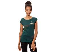 FellHerz Ommm Petrol -süßes Damen T-Shirt aus 100% Bio-Baumwolle Organic Cotton fair nachhaltig bunt Fee Fliegender Teppich bunt Regenbogen, Grün, XL