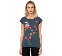 FellHerz Sundowner Bio & Fair & Vegan - Damen T-Shirt blau-grau aus 100% Bio-Baumwolle und unter fairen Bedingungen hergestellt (XL)