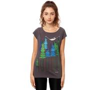 FellHerz Wood grau - XL - süßes Damen T-Shirt aus 100% Bio-Baumwolle Organic Cotton fair nachhaltig öko Mädchen Fee Wald Bäume Hängematte alternativ