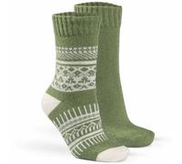 Fellhof - Alpaka Hygge, 2-Pack - Unisex Alpaka-Wollsocken - Grün, Gr. 35-38