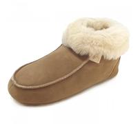 Fellhof - Hüttenpatschen - Kinder Lammfell-Hausschuhe - Chestnut (Hellbraun), Gr. 35