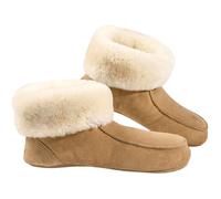 Fellhof - Hüttenpatschen - Unisex Lammfell-Hausschuhe - Hellbraun, Gr. 38