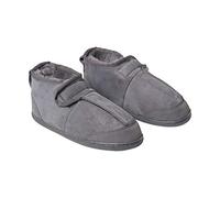 Fellhof Lammfell-Hausschuh Sanis Damen Herren Unisex Fell-Pantoffeln Klettverschluss Gesundheitsschuh Therapieschuh Winter & Sommer Naturprodukt atmungsaktiv (grau Gr.40)