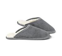 Fellhof Lammfell Hausschuh TRENDY Damen Herren Fell Pantoffeln für Winter & Sommer Hausschuhe aus ECHTEM Lammfell Naturprodukt atmungsaktiv (38/39 Grau)