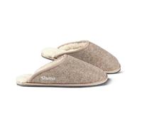 Fellhof Lammfell Hausschuh TRENDY FILZ Damen Herren Fell Pantoffeln mit rutschfester Sohle für Winter & Sommer Hausschuhe aus ECHTEM Lammfell Naturprodukt atmungsaktiv (42/43 beige melange)