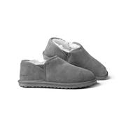 Fellhof Lammfell Hausschuhe Herren PRIMO, kuschelige Winter & Sommer Hausschuhe aus echtem Lammfell, grau, Größe 40