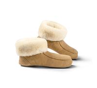 Fellhof Lammfell Hüttenpatschen mit Ledersohle hellbraun 41Fellhof Lammfell Hüttenpatschen mit Ledersohle hellbraun