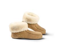 Fellhof Hüttenpatschen Unisex Lammfell-Hausschuhe chestnut (hellbraun), Gr. 42