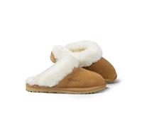 Fellhof - Primo Damen - Damen Lammfell-Pantoffel mit Gummisohle - Hellbraun, Gr. 36