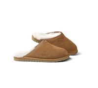 Fellhof Lammfell Pantoffeln Herren PRIMO, kuschelige Lammfellpantoffeln für Herren, Winter & Sommer Hausschuhe aus echtem Lammfell, hellbraun Gr. 46