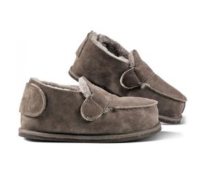 Fellhof - Sanis Vario - Unisex Lammfell-Hausschuhe - Anthrazit, Gr. 37