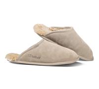 Fellhof Alpaka Pantoffel Trendy Veloursleder Ledersohle, sand, Gr. 38/39