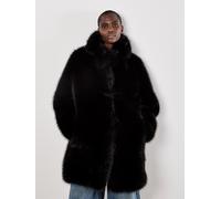 Fellimitatjacke APRICOT "Kunstfell-Kurzmantel", Damen, Gr. 14, schwarz, Kunstfell, Obermaterial: 100% Polyester PES., uni, Knielang, Jacken, mit Reverskragen (79049601-40) schwarz