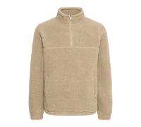 Fleecepullover BLEND "BHMTOTTEN", Herren, Gr. M, dune, 100% Polyester, unifarben, Basic, regular fit normal, normaler offener Saum, Sweatshirts Fleecepullover, Lässiger Troyer in Teddy-Optik (23138467