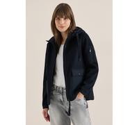 Fellimitatjacke CECIL, Damen, Gr. L (42), blau navy, Stoff, 90% Polyester, 10% Viskose, unifarben, comfort fit normal, ohne Ausschnitt, Bündchen, Jacken, mit Strukturmix (68295821-L) blau navy