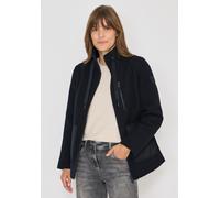 Fellimitatjacke CECIL, Damen, Gr. L (42), schwarz navy blau, Stoff, Obermaterial: 100% Polyester; Softshell: 100% Polyester; Futter: 100% Polyester, unifarben, normal normal, hoch geschlossener Aussch