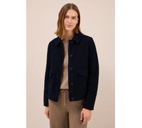 Fellimitatjacke CECIL, Damen, Gr. XL (44), blau (schwarz navy blau), Stoff, Obermaterial: 100% Polyester; Futter: 100% Polyester, unifarben, normal normal, V-Ausschnitt, Bündchen, Jacken, mit Knopflei