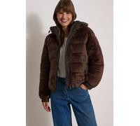 Gefütterte Fake Fur Jacke mit Kapuze