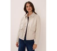 Fellimitatjacke CECIL, Damen, Gr. XXL (46), weiß (teddy vanilleweiß), Stoff, Obermaterial: 100% Polyester; Futter: 100% Polyester, unifarben, normal normal, V-Ausschnitt, Bündchen, Jacken, mit Knopfle