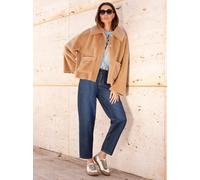 Fellimitatjacke HEINE, Damen, Gr. 42, beige (camel), 100% Polyester, unifarben, Jacken (67763126-42) camel