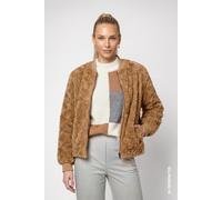 Fellimitatjacke MONARI "Jacke fake fur", Damen, Gr. 36, braun (hellbraun), Plüsch, Obermaterial: 100% Polyester. Futter: 100% Polyester, unifarben, regular fit taillenbedeckt, Rundhals, eingesetzt ang